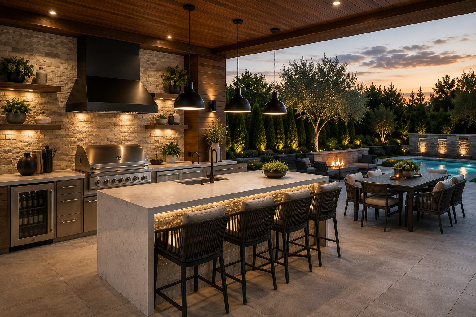 Outdoor kitchen built by Quintessential Renovations in Winter Garden, FL
